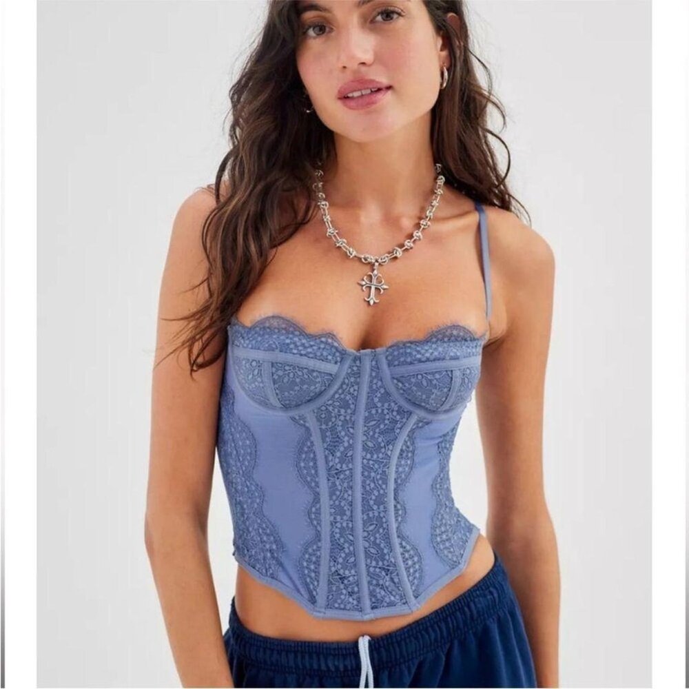 Urban Outfitters Bustier Corset Lace Strap Top Underwire Coquette Style Lingerie